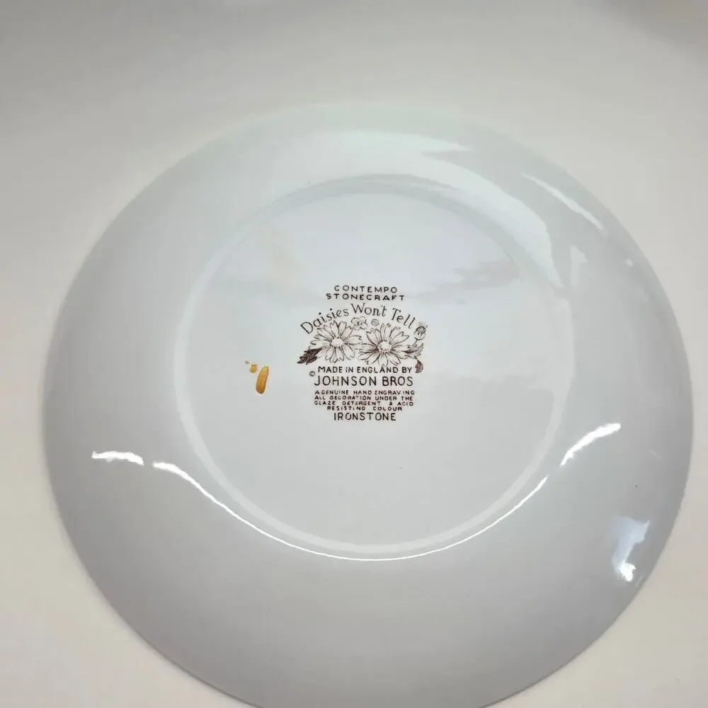 Johnson Bros Daisies Won't Tell Ironstone Dinner Plates 10